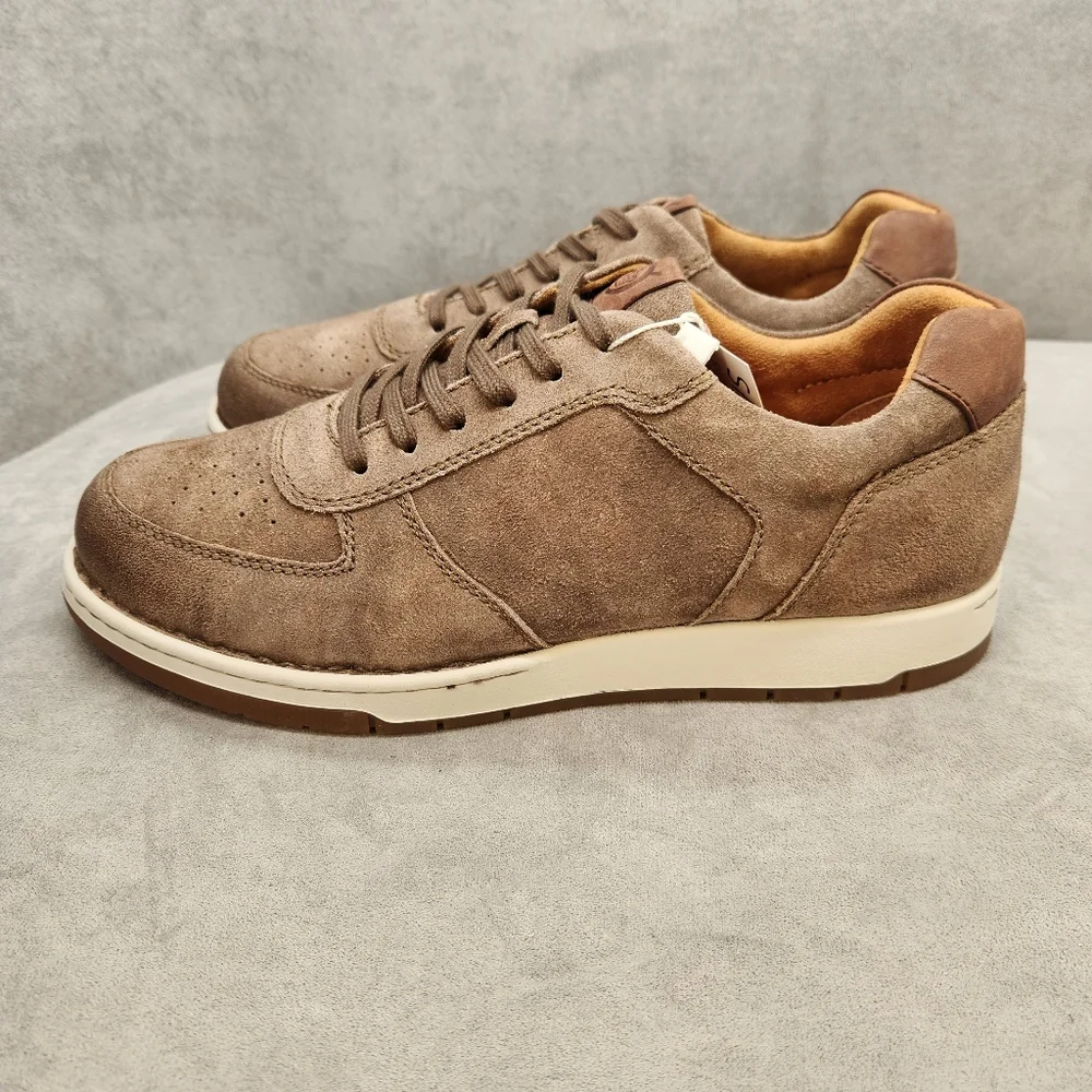 Born Sneakers Men's 10 Taupe Distressed Suede Captain Low Top Casual New $130